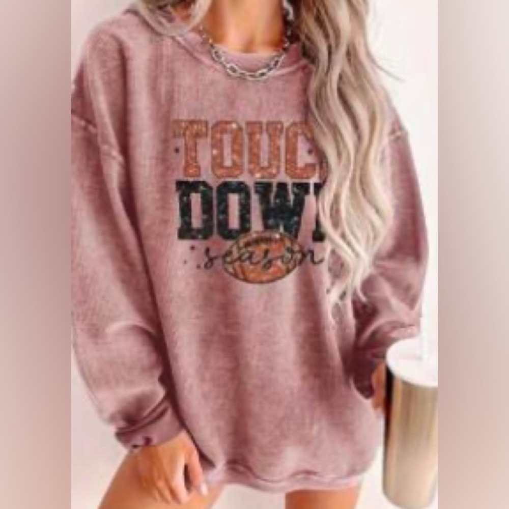 Nwt Shein Curve Touchdown Graphic Sweatshirt - image 1